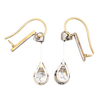 Edwardian Platinum & 18ct Gold, Diamond Drop Earrings | Parkin and Gerrish (UK)