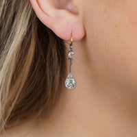 Edwardian Platinum & 18ct Gold, Diamond Drop Earrings | Parkin and Gerrish (UK)