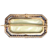 Edwardian Platinum and 15ct Gold, Onyx and Diamond Plaque Brooch | Parkin and Gerrish (UK)