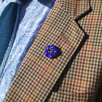 Edwardian Silver Blue Enamel and Paste Flower Brooch | Parkin and Gerrish (UK)