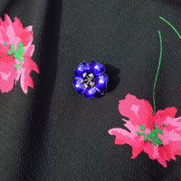 Edwardian Silver Blue Enamel and Paste Flower Brooch | Parkin and Gerrish (UK)