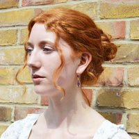 French 19th Century 18ct Gold, Amethyst & Natural Split Pearl Night & Day Earrings | Parkin and Gerrish (UK)