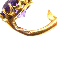 French 19th Century 18ct Gold, Amethyst & Natural Split Pearl Night & Day Earrings | Parkin and Gerrish (UK)