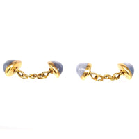 French Early 20th Century 18ct Gold Star Sapphire Cufflinks | Parkin and Gerrish (UK)