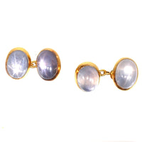 French Early 20th Century 18ct Gold Star Sapphire Cufflinks | Parkin and Gerrish (UK)