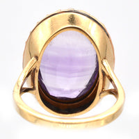 Large Edwardian 15ct Gold, Amethyst & Natural Split Pearl Cocktail Ring | Parkin and Gerrish (UK)