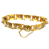 Late Nineteenth Century Art Nouveau 18ct Gold and Old Mine Cut Diamond Bracelet | Parkin and Gerrish (UK)