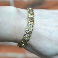 Late Nineteenth Century Art Nouveau 18ct Gold and Old Mine Cut Diamond Bracelet | Parkin and Gerrish (UK)