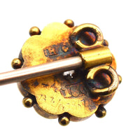 Late Victorian 15ct Gold, Diamond Flower Tie Pin with a Diamond | Parkin and Gerrish (UK)
