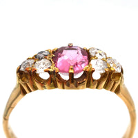 Late Victorian 18ct Gold, Pink Tourmaline & Diamond Ring | Parkin and Gerrish (UK)