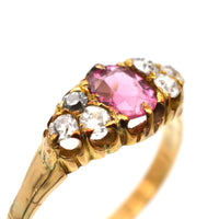 Late Victorian 18ct Gold, Pink Tourmaline & Diamond Ring | Parkin and Gerrish (UK)