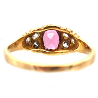 Late Victorian 18ct Gold, Pink Tourmaline & Diamond Ring | Parkin and Gerrish (UK)