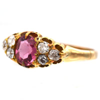 Late Victorian 18ct Gold, Pink Tourmaline & Diamond Ring | Parkin and Gerrish (UK)