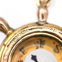 Late Victorian 9ct Gold Ship Wheel Compass Pendant | Parkin and Gerrish (UK)