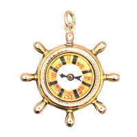 Late Victorian 9ct Gold Ship Wheel Compass Pendant | Parkin and Gerrish (UK)