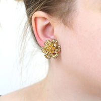 Marcel Boucher 1960s Gilt Metal Clip On Earrings | Parkin and Gerrish (UK)