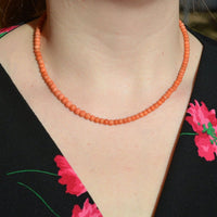 Mid 19th Century Gold Coral Bead Necklace | Parkin and Gerrish (UK)