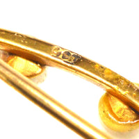 Mid Century 9ct Gold Marquise Bar Brooch With Eight Cultured Pearls | Parkin and Gerrish (UK)