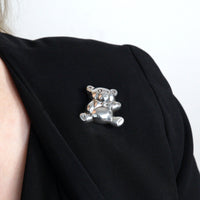 Mid Century Silver Teddy Bear Brooch Pendant | Parkin and Gerrish (UK)