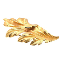 Mid Century Trifari Large Gilt Metal Leaf Brooch | Parkin and Gerrish (UK)
