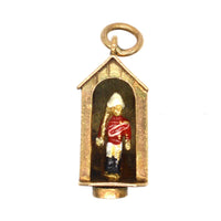 Miniature Queen's Life Guard and Sentry Box Gold and Enamel Charm by Georg Jensen Ltd | Parkin and Gerrish (UK)