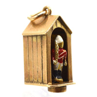 Miniature Queen's Life Guard and Sentry Box Gold and Enamel Charm by Georg Jensen Ltd | Parkin and Gerrish (UK)