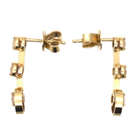 Modern 18ct Gold, Three Stone Diamond Drop Earrings | Parkin and Gerrish (UK)
