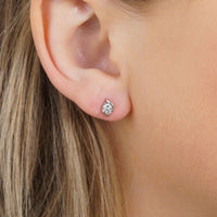 Modern 18ct White Gold, Diamond Stud Earrings with Twist Detail | Parkin and Gerrish (UK)