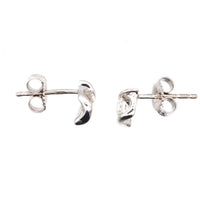 Modern 18ct White Gold, Diamond Stud Earrings with Twist Detail | Parkin and Gerrish (UK)