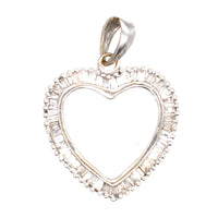 Modern 18ct White Gold Valentine's Day Heart Shaped Diamond Pendant | Parkin and Gerrish (UK)