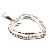 Modern 18ct White Gold Valentine's Day Heart Shaped Diamond Pendant | Parkin and Gerrish (UK)