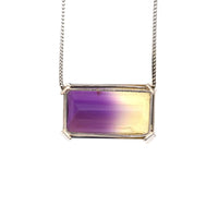 Modern 9ct White Gold, 28 carat Bi - Colour Amethyst - Citrine (Ametrine) Necklace | Parkin and Gerrish (UK)