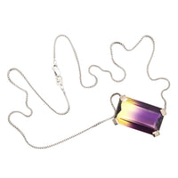 Modern 9ct White Gold, 28 carat Bi - Colour Amethyst - Citrine (Ametrine) Necklace | Parkin and Gerrish (UK)