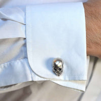 Modern Silver Skull cufflinks | Parkin and Gerrish (UK)
