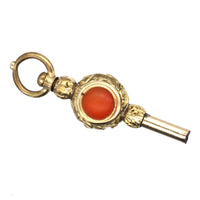 Regency Gold Cased Watch Key with Carnelian and White Chalcedony | Parkin and Gerrish (UK)