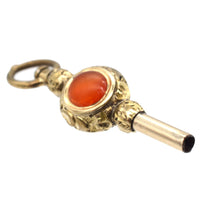 Regency Gold Cased Watch Key with Carnelian and White Chalcedony | Parkin and Gerrish (UK)
