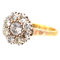 Retro 18ct Gold 1.1 Carat Diamond Cluster Ring | Parkin and Gerrish (UK)