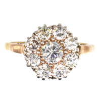 Retro 18ct Gold 1.1 Carat Diamond Cluster Ring | Parkin and Gerrish (UK)