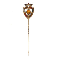 Scottish 9ct Gold Luckenbooth Shield Tie Pin with a Cairngorm Citrine | Parkin and Gerrish (UK)
