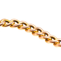 Small Edwardian 15ct Gold Child's Curb Bracelet with Heart Lock | Parkin and Gerrish (UK)