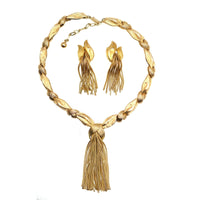 Trifari Demi - Parure Set of 1950s Gold - Tone Knot and Tassel Necklace and Earrings | Parkin and Gerrish (UK)