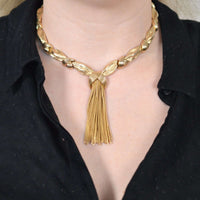 Trifari Demi - Parure Set of 1950s Gold - Tone Knot and Tassel Necklace and Earrings | Parkin and Gerrish (UK)