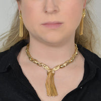 Trifari Demi - Parure Set of 1950s Gold - Tone Knot and Tassel Necklace and Earrings | Parkin and Gerrish (UK)