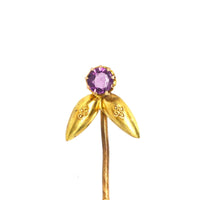 Victorian 15ct Gold Etruscan Revival Tie Pin with an Amethyst | Parkin and Gerrish (UK)