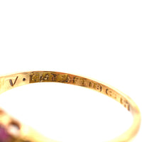 Victorian 18ct Gold, Boat Shaped Five Stone Diamond and Ruby Cluster Ring | Parkin and Gerrish (UK)