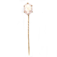 Victorian 9ct Gold, Pink Conch Shell Cameo of a Roman Goddess Tie Pin | Parkin and Gerrish (UK)
