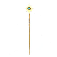 Victorian 9ct Gold, Turquoise Star Tie Pin | Parkin and Gerrish (UK)