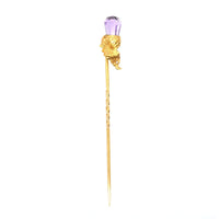 Victorian Scottish 18ct Gold, Amethyst Thistle Tie Pin | Parkin and Gerrish (UK)