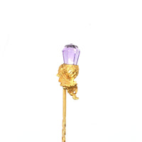 Victorian Scottish 18ct Gold, Amethyst Thistle Tie Pin | Parkin and Gerrish (UK)