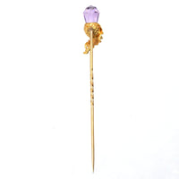 Victorian Scottish 18ct Gold, Amethyst Thistle Tie Pin | Parkin and Gerrish (UK)